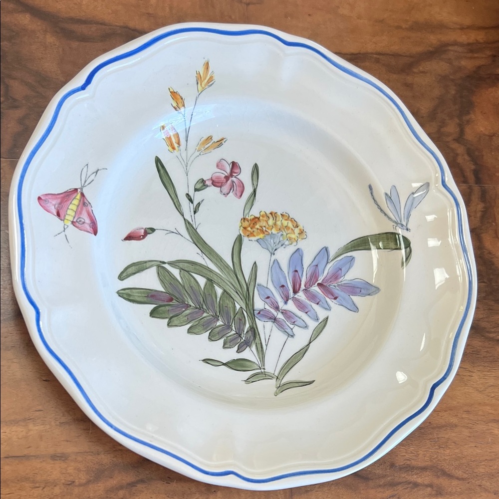 Vintage Longchamp Libellule 10” Dinner Plate (single plate)